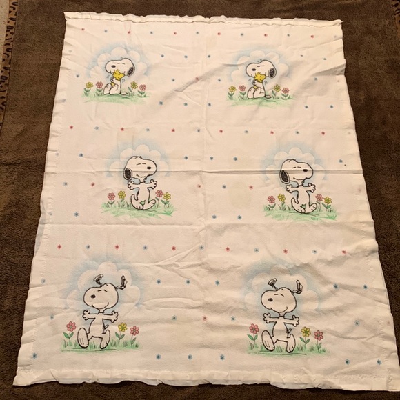 Bedding Vintage 1991 Snoopy Baby Blanket Woodstock Peanuts Charlie